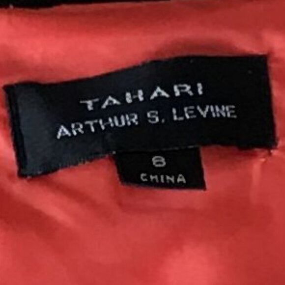 Tahari Arthur S. Levine Sheath Dress, Orange Sleeveless Textured Lined, Size 8 - Picture 7 of 12
